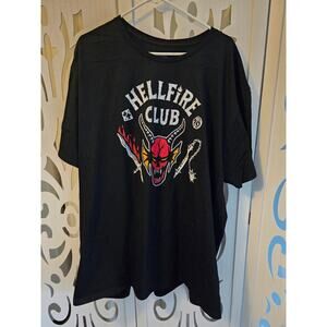Stranger Things Hellfire Club T Shirt 3XL Black Graphic Netflix Tee NWT